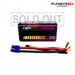 CNHL 4000mAh 7.6v 2S 120C HV Shorty Hard-case Lipo Battery with EC3 Plug